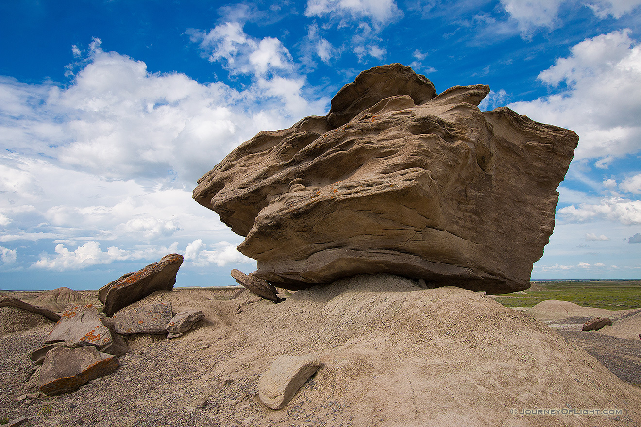 A large 'Toadstool' found in the otherwordly Toadstool Geologic Park in northwestern Nebraska. - Toadstool Geologic Park Picture