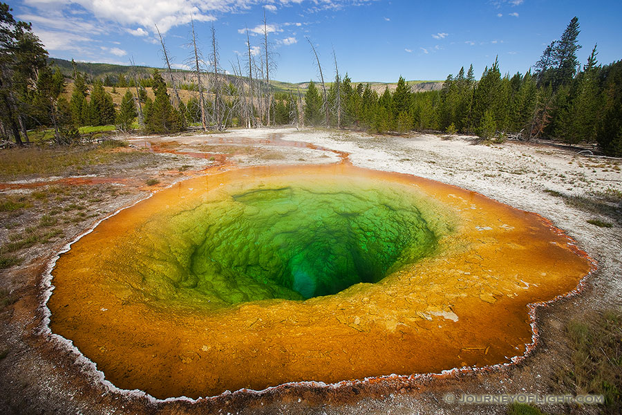 One of the most popular geysers in Yellowstone is the colorful Morning Glory Geyser in the Lower Geyser Basin. - Yellowstone National Park Photography