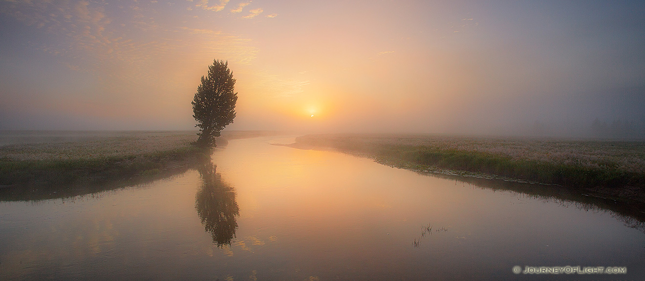 On a foggy morning I enjoyed this sunrise on the Gibbons River, the quiet, rhythmic trickling of the water the only sound. - Yellowstone National Park Picture
