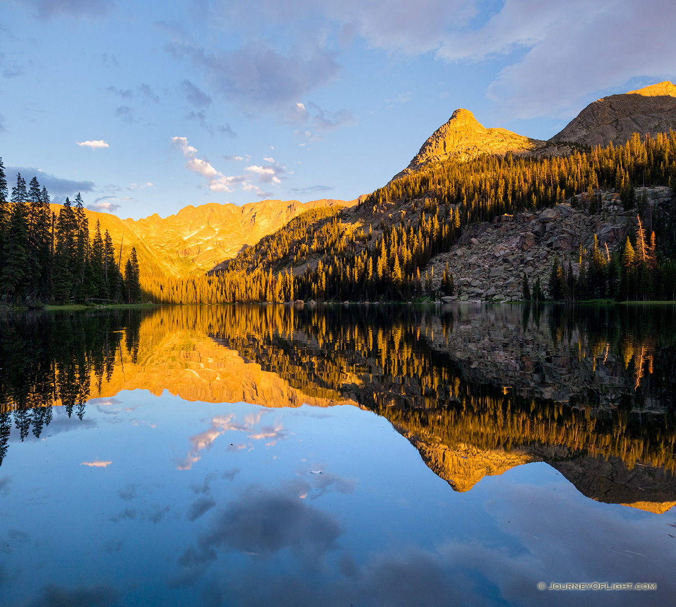Scenic landscape photograph of Spirit Lake in the backcountry of Rocky Mountain National Park, Colorado. - Colorado Picture