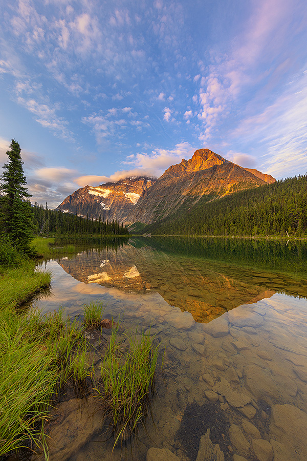 Scenic landscape photograph of Mt. Edith Cavell and Lake Cavell, Jasper National Park, Canada. - Jasper Photography